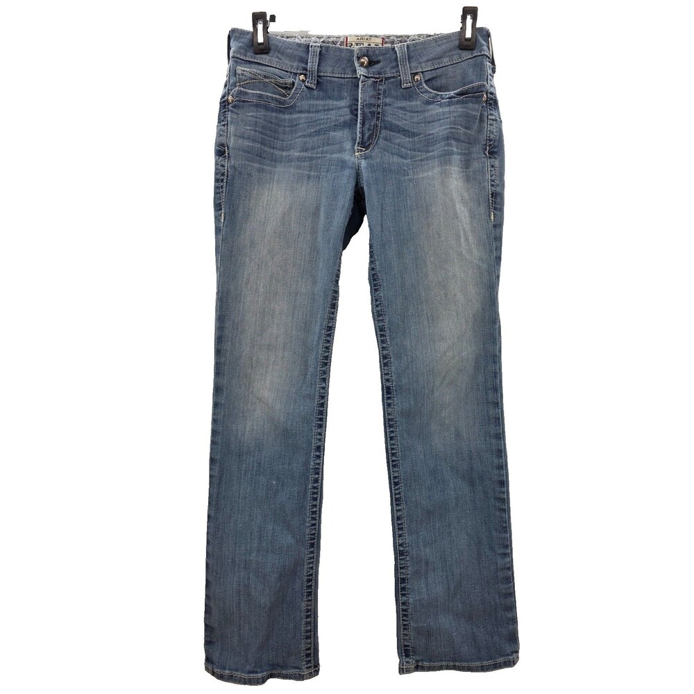 Ariat REAL Mid Rise Straight Leg Icon Jeans Women Size 31R  Western Causal Denim